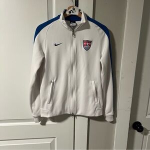 White and Blue Nike Track Jacket